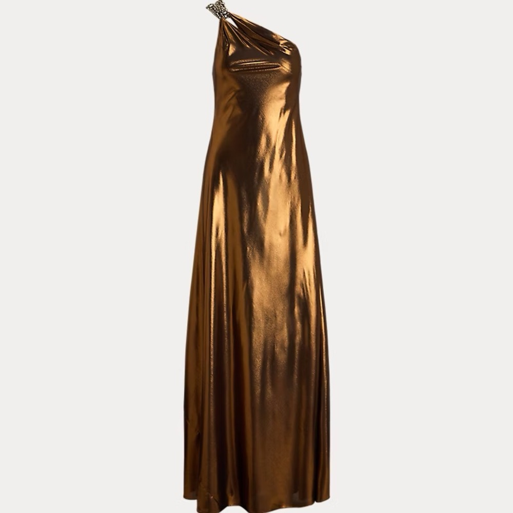 Lauren Ralph Lauren Metallic Bronze Maxi Dress